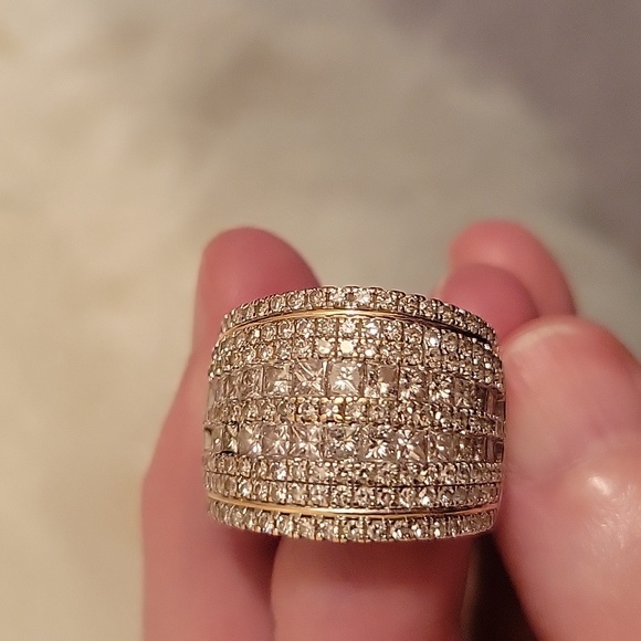 Affinity Diamond Princess & Round Ring 3.00 CTTW 14K Yellow Gold Size 7 - Picture 8 of 8